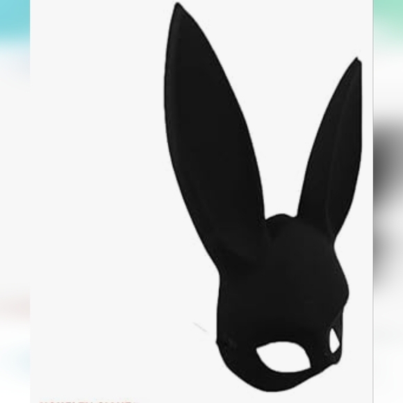 NIB 2 Pack Adult Delux Black Bunny Ears Mask - Picture 3 of 6